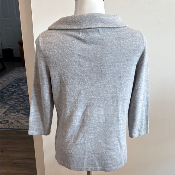 Sag Harbor Petite Small Heather Grey Cowl Neck Sweater - Picture 7 of 8